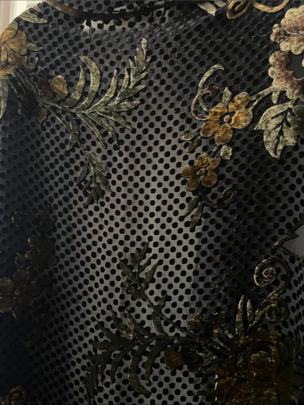 VTG CANDY CAPRICE SILK VELVET BURNOUT SCARF